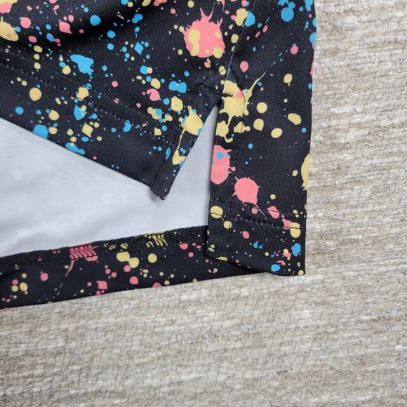 Chubbies The Paint Drips Polo Mens Large Pink Blue Neon Splatter Golf Shirt - Picture 6 of 11